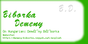 biborka demeny business card